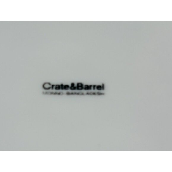 Crate & Barrel CBL141 BLUE LINE White Porcelain Blue Verge 8" Salad Plates Set 4 - Picture 10 of 16